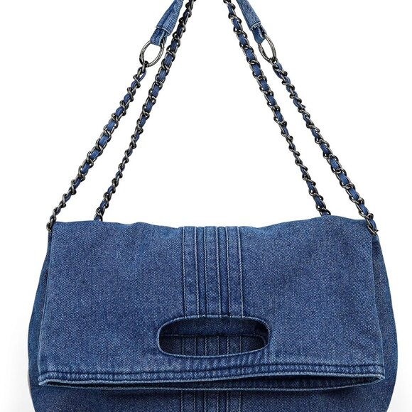 Denim Purse Tote Bag Large Capacity Crossbody Shoulder Handbag Women - Picture 1 of 7